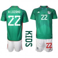 Camisa de time de futebol México Hirving Lozano #22 Replicas 1º Equipamento Infantil Mundo 2022 Manga Curta (+ Calças curtas)